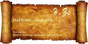 Haffner Zsanett névjegykártya